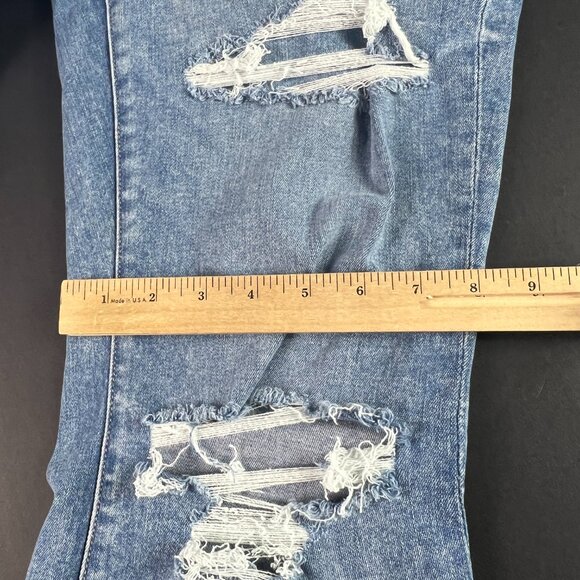 American Eagle Jeans Women's 32x27* Super High Rise Flare Blue Denim Tag 14 S - Picture 13 of 16